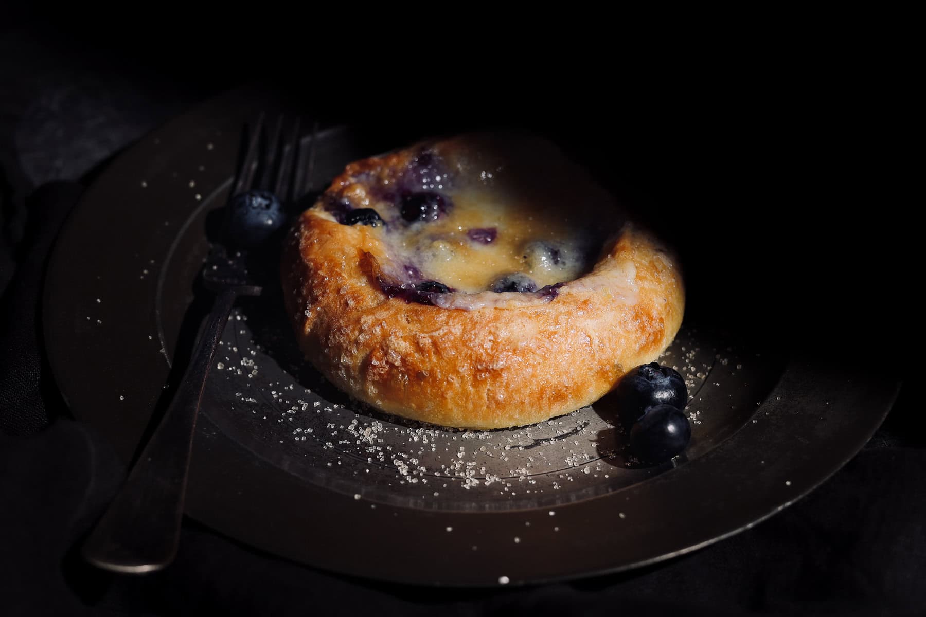 Spotlight on a sourdough blueberry and mascarpone brioche tarts.
