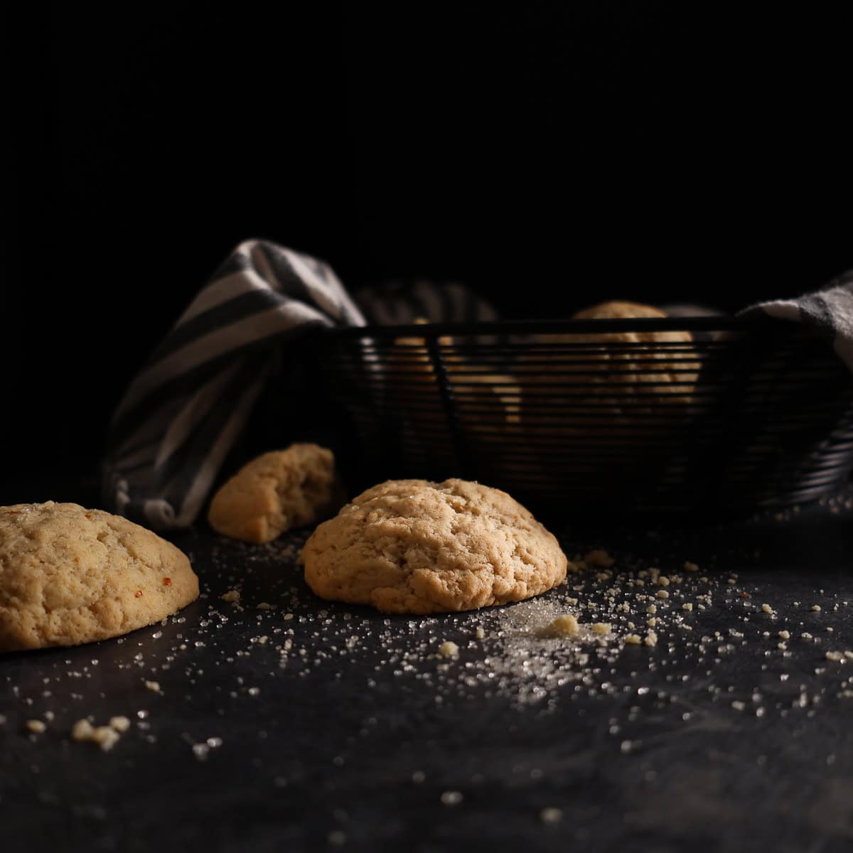 Sourdough sugar cookies on a table.